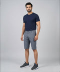 Men’S Summer Cotton Texture Navy Shorts- Br-0101 - Navy - View 1