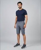Men’S Summer Cotton Texture Navy Shorts- Br-0101 - Navy - View 1