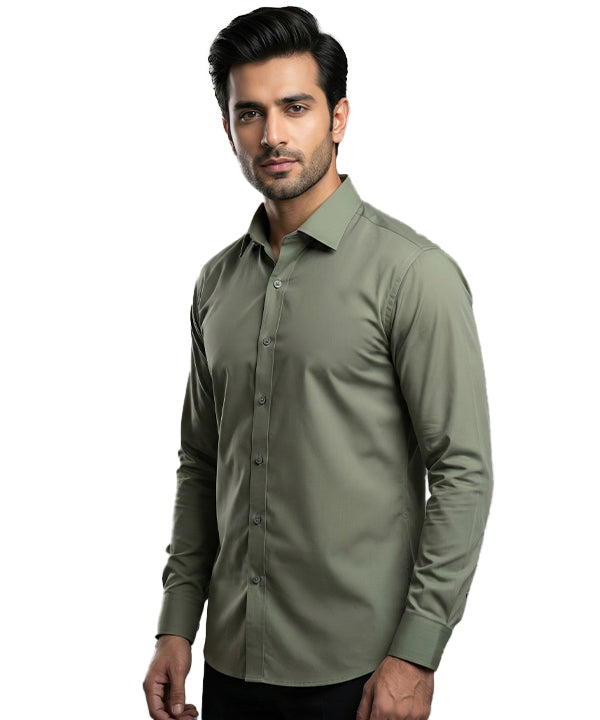 Men'S Dress Shirt - Green Dsh-0292 - Green - View 1