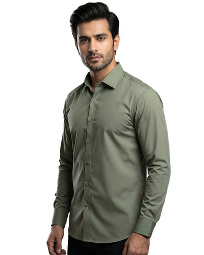 Men'S Dress Shirt - Green Dsh-0292