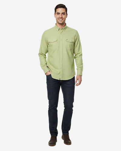 Men's Casual Shirt - Green Shc-1841 Strech Fabric