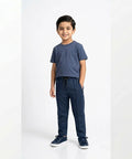 Kids Smart Baggy stretchable premium trouser Navy Texture BLW-0136