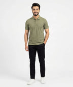 A|X Logo Self-Textured Basic Polo T-Shirt TSH-7163 Olive