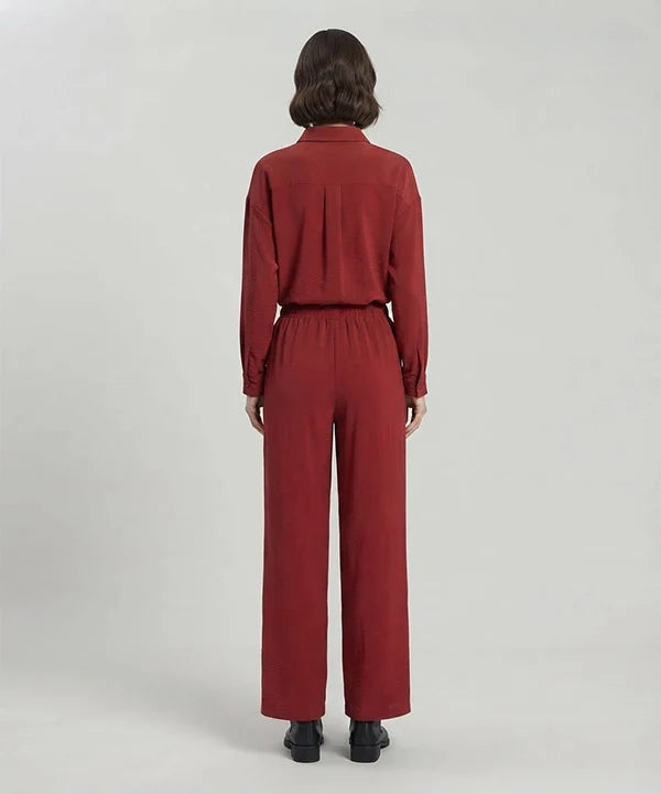 Women's Western Maroon Relaxed Fit Co-Ord Set LTP-0030