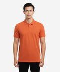 Men'S T-Shirt Texture Collar Rust Tsh-5906 - Rust - View 1