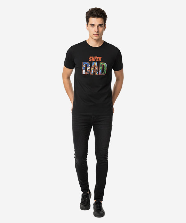 Men’S Super Dad T-Shirt – Black Tsh-5921 - Black - View 1