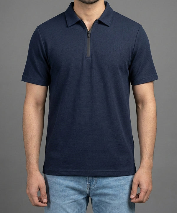 Men'S T-Shirt Collar Navy Tsh-7023 - Navy - View 1