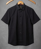 Men's Casual Black Half Sleves Shc-2073