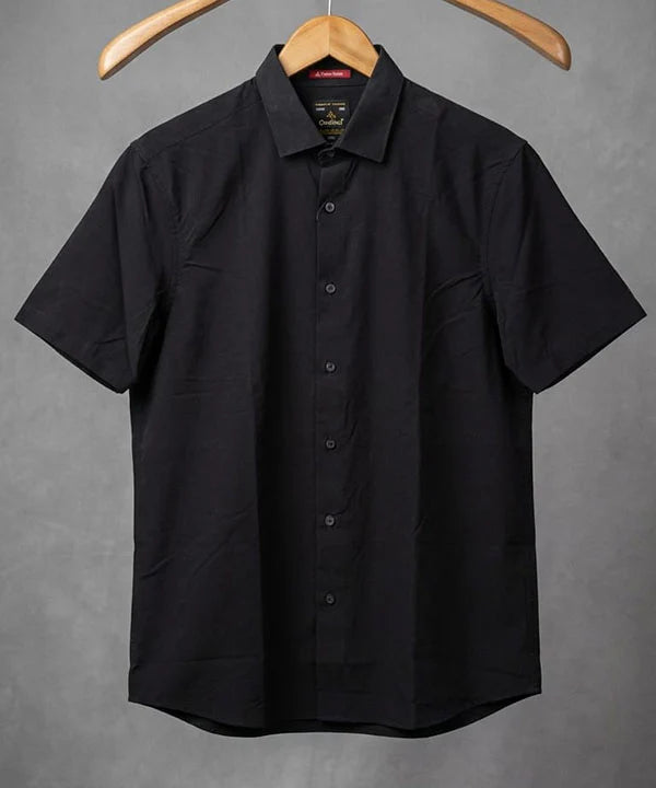 Men's Casual Black Half Sleves Shc-2073