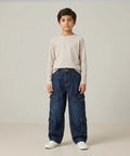 Boys Navy Multi-Pocket Baggy Jeans- Bjp-0299