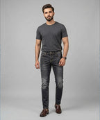 Men's Denim Tailored Fit- JP-2210 D-Grey - Red - View 1