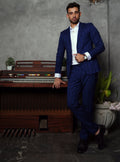 Formal Checkered Suit Gst-0053 Blue Chk - Blue - View 1