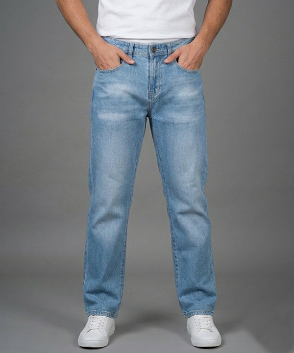 Men's Smart Baggy Denim - Ice Blue Jp-2097 - Blue - View 1