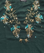 Women's Eastern Bottle Green Embroidered 2-piece 0006