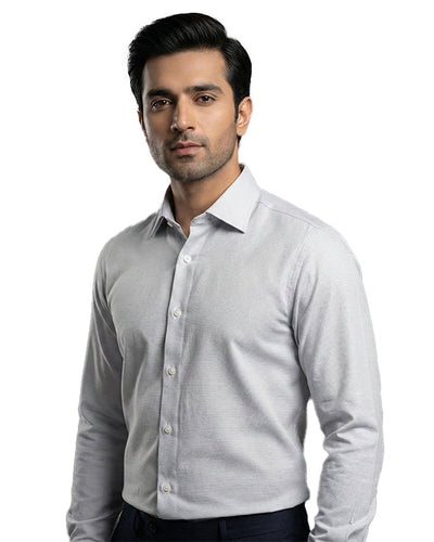 Men'S Dress Shirt - Self/Grey Dsh-0289