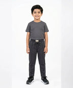 Kids Smart Baggy stretchable premium trouser Charcoal Texture BLW-0136