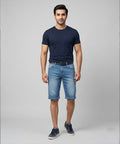 Casual Summer L-Blue Denim  Shorts- Br-0088 - Blue - View 1