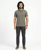 A|X Logo Self-Textured Basic Polo T-Shirt TSH-7163 Grey