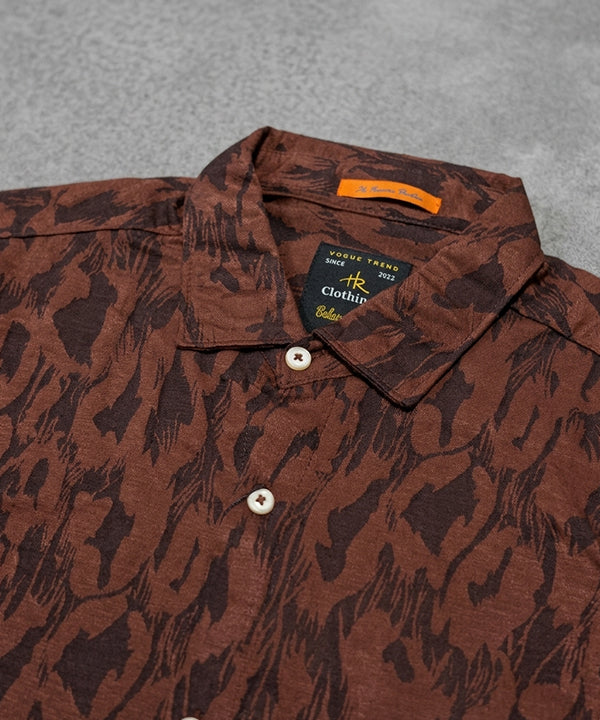 Men's Casual Shirt - Shc-1974 Printed Maroon - Maroon - View 2