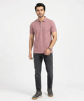 A|X Logo Self-Textured Basic Polo T-Shirt TSH-7163 T-Pink