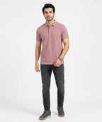 A|X Logo Self-Textured Basic Polo T-Shirt TSH-7163 T-Pink