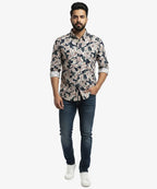 Men's Casual Shirt - Shc-1108 B/Beige Floral