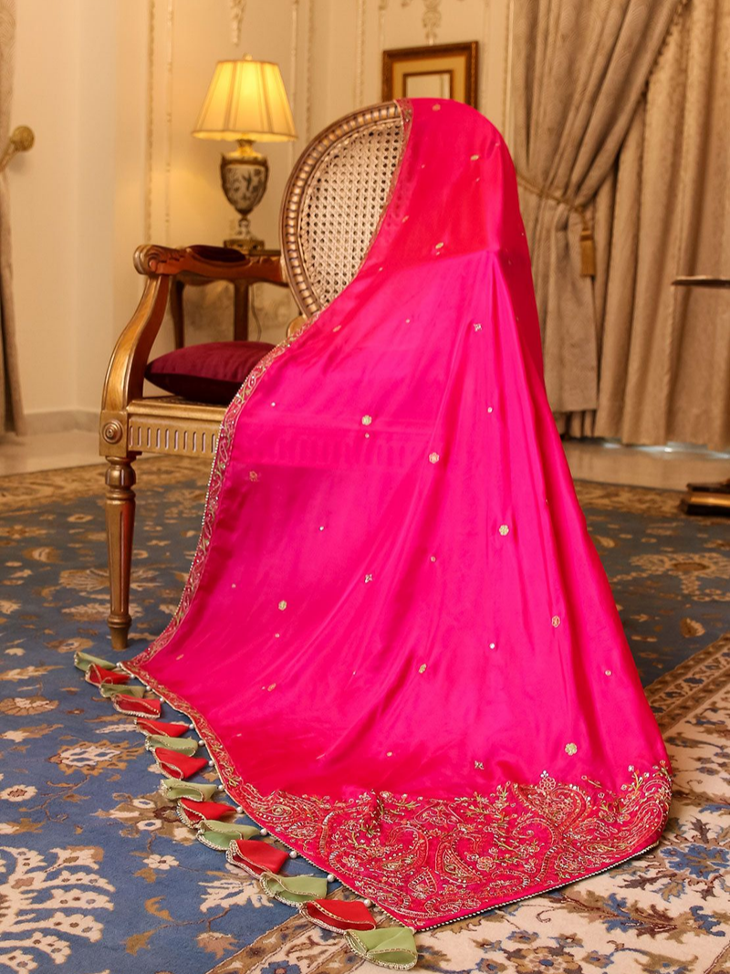 Buy Pink Shehnai - Dupatta Online - Vashah Handcrafted Shawl - Shopping Karado