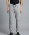 Waffle Knit Elastic Waist Trousers - L Grey Lwr-0694 - Grey - View 1