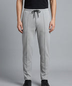 Waffle Knit Elastic Waist Trousers - L Grey Lwr-0694 - Grey - View 1
