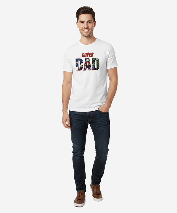 Men’S Super Dad T-Shirt – White Tsh-5921 - White - View 1