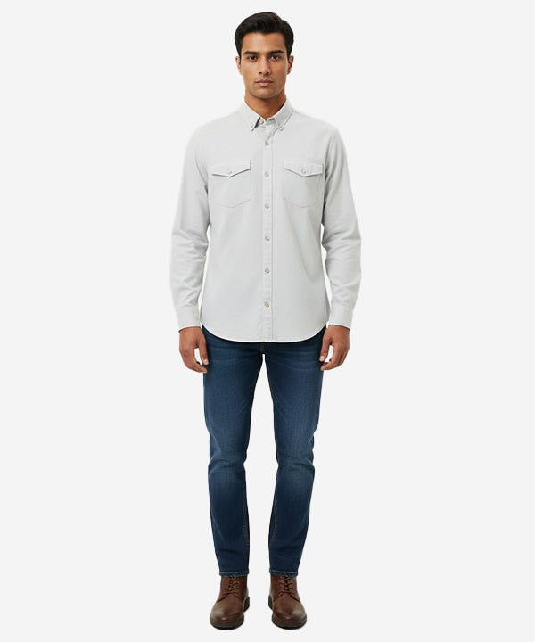 Men's Casual Shirt - Sky Shc-1841 Strech Fabric - Sky - View 1