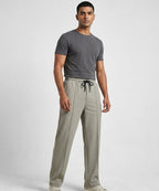 Waffle Knit Elastic Waist Trousers - Green Lwr-0694 - Green - View 1