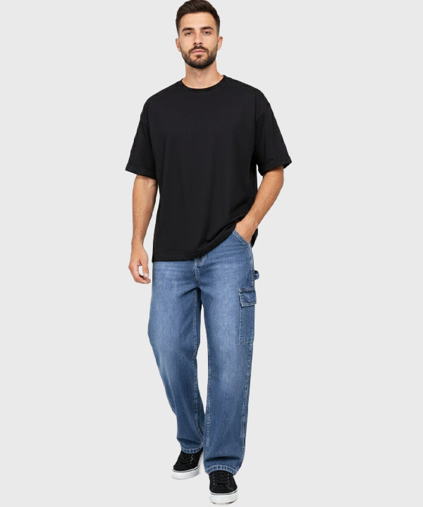 Men's Baggy Carpenter Denim - Blue Jp-1903 - Blue - View 1