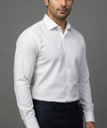 Men'S Dress Shirt - White Stripes Dsh-0289 - White - View 1