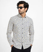 Men's Casual Shirt - Shc-1606 Ptinted Yellow (ORG-H)
