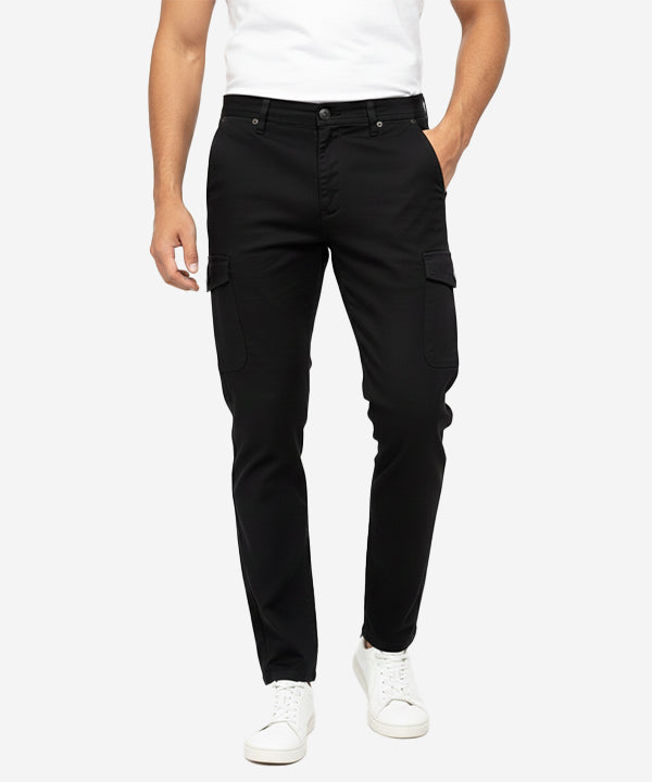 Men'S Cotton Pant 6 Pocket - Black Cp-0542 - Black - View 1