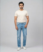 Men's Denim Tailored Fit- JP-2213 Ice Blue - Blue - View 1