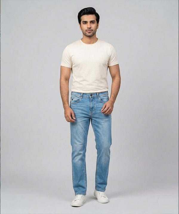 Men's Denim Tailored Fit- JP-2213 Ice Blue - Blue - View 1