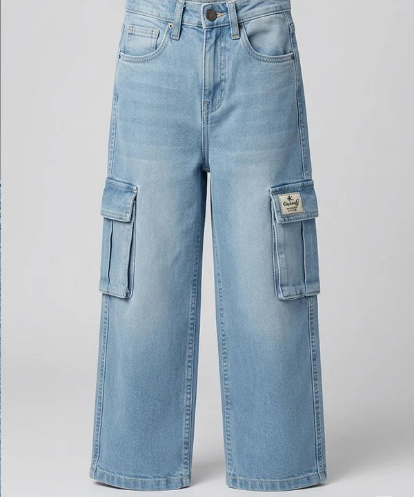 Boys Comfortable Relaxed Fit Baggy Denim jeans - Ice Blue Bjp-0291