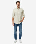Men's Casual Shirt - Beige Shc-1841 Strech Fabric - Beige - View 1