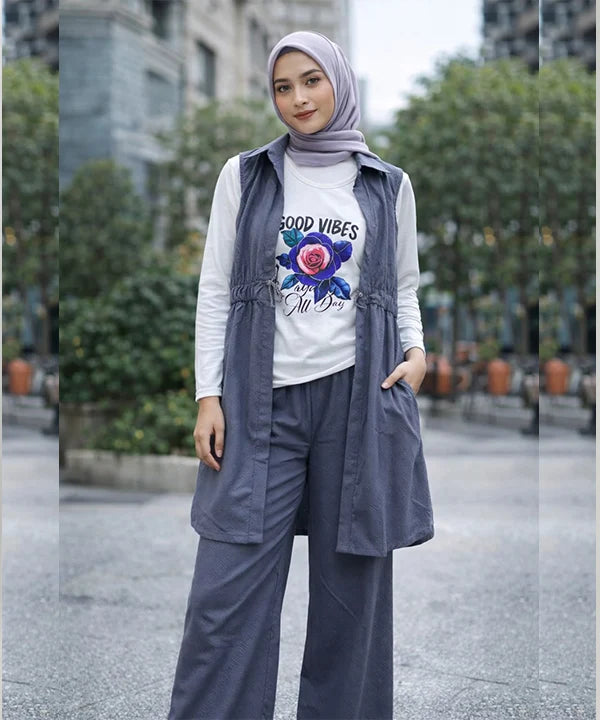Women's Western Casual 3-Piece Set Blue ZNM 026