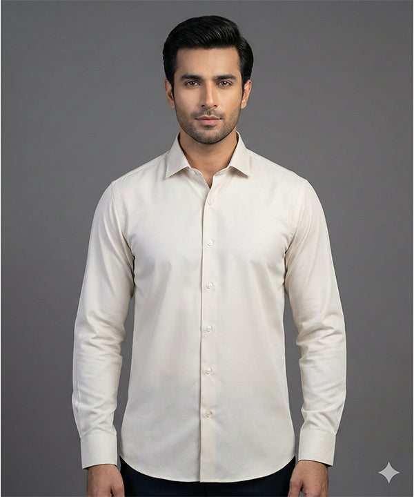 Men'S Dress Shirt - Beige Dsh-0292 - Beige - View 1