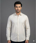 Men'S Dress Shirt - Beige Dsh-0292 - Beige - View 1
