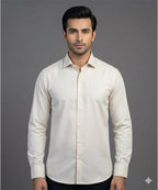 Men'S Dress Shirt - Beige Dsh-0292 - Beige - View 1