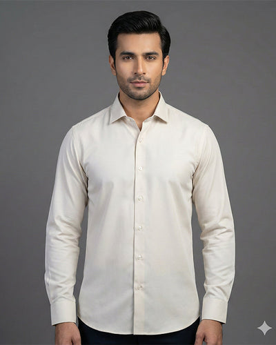 Men'S Dress Shirt - Beige Dsh-0292