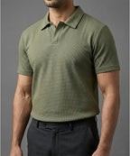 Men'S T-Shirt Johnny Collar Green Tsh-5991 - Green - View 1