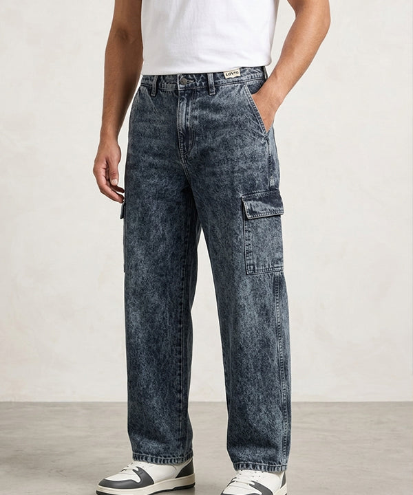 Men's Baggy Carpenter Denim- Jp-2208 Navy - Navy - View 1