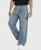 Men's Baggy Carpenter Denim - Wash Blue Jp-2080 - Blue - View 1