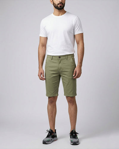 Men’S Summer Cotton Texture Green Shorts- Br-0103