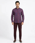 Men's Casual Shirt - Shc-1106 Dotted Maroon